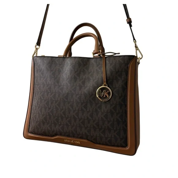 Michael Kors Jessie Large Signature TZ Tote Satchel Shoulder Bag Like New - Picture 5 of 16